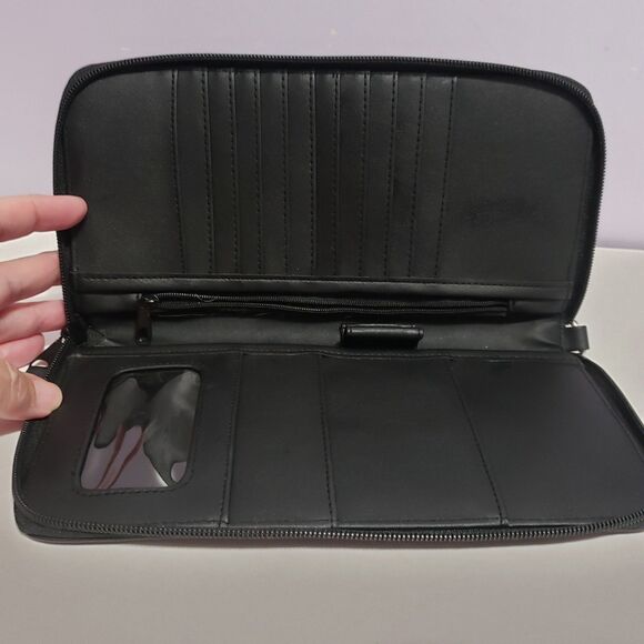 John Deere Black Zip Around Large Carrying Case / Wallet 9"×5"×1" - Picture 5 of 10